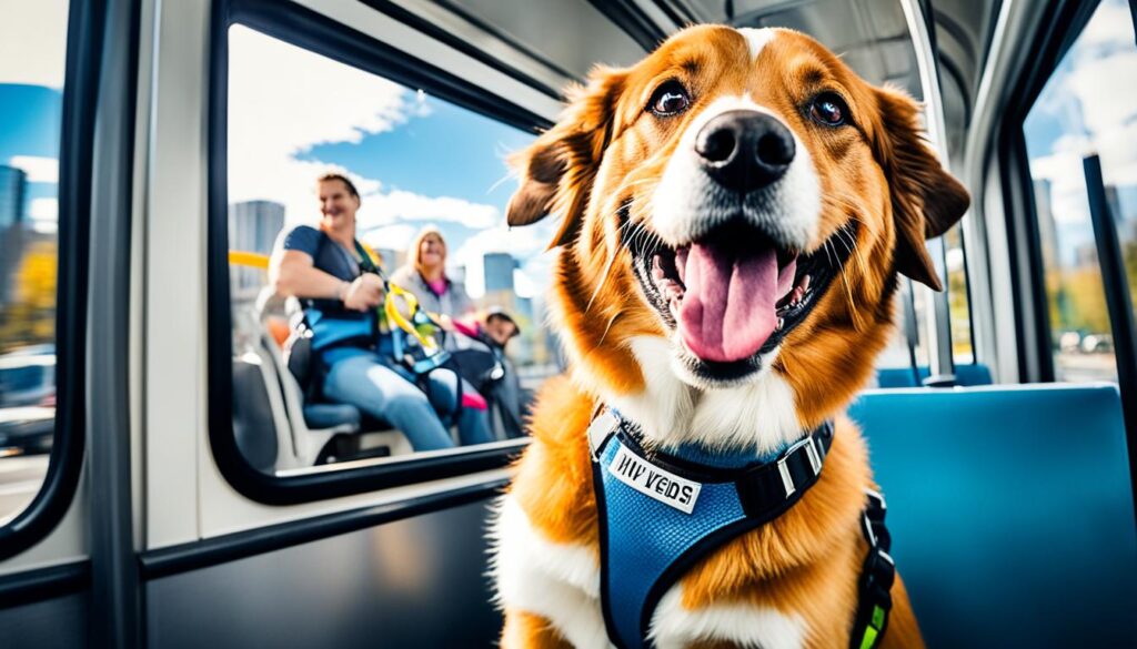 Transporte de cachorro em ônibus
