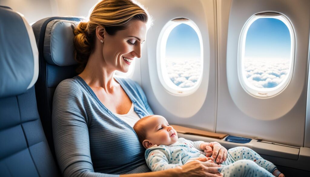 amamentar durante voo com bebê